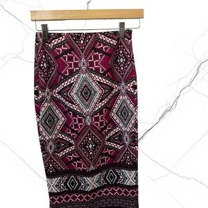 Ambiance Pink and Black Geometric Pencil Skirt